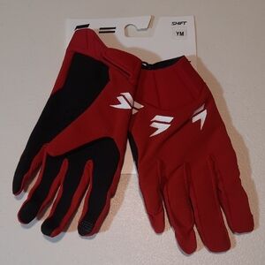 Shift Youth White Label Trac Dirt Bike Glove Gloves Red Youth Medium New